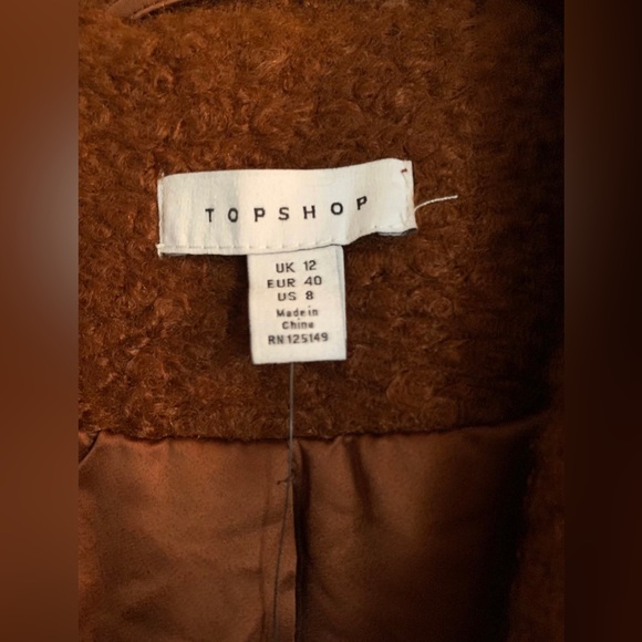 NEW TopShop boucle long coat - Picture 5 of 10